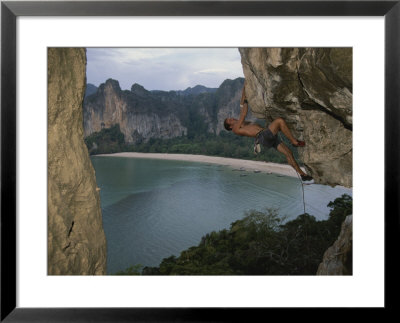 A Climber Negotiates An Overhang On Railay Beach by Bobby Model Pricing Limited Edition Print image