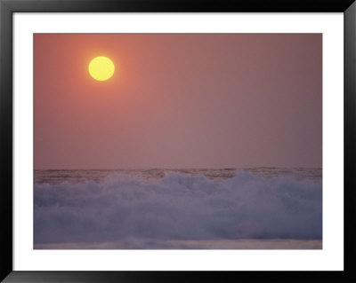 Surf Breaks On A Puerto Escondido Beach At Sunset by Raul Touzon Pricing Limited Edition Print image