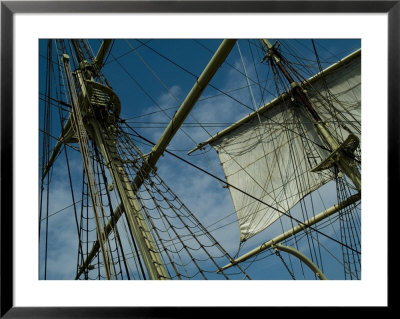 Mast, Ropes And Sail Of An Old Wooden Tall Ship by Todd Gipstein Pricing Limited Edition Print image