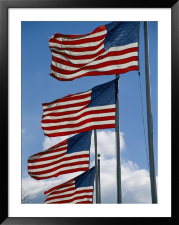 A Stiff Breeze Blows A Row Of American Flags On The Battlefield by Stephen St. John Pricing Limited Edition Print image