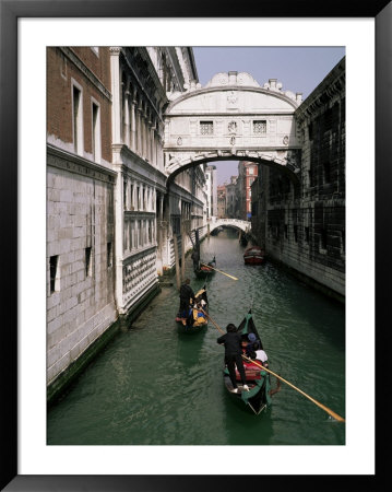 Bridge Of Sighs And Gondolas, Venice, Veneto, Italy by Roy Rainford Pricing Limited Edition Print image