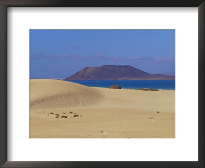 Sand Dunes And Isla De Los Lobos In Background, Corralejo, Fuerteventura, Canary Islands, Spain by Marco Simoni Pricing Limited Edition Print image
