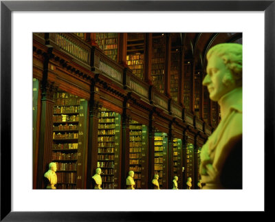 Bust In Longroom Of Old Library In Trinity College, Dublin, Leinster, Ireland by Oliver Strewe Pricing Limited Edition Print image