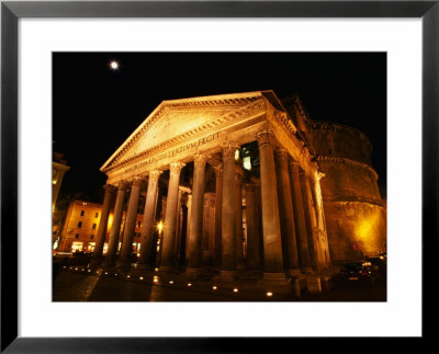 Full Moon Over Pantheon And Portico, Rome, Italy by Martin Moos Pricing Limited Edition Print image