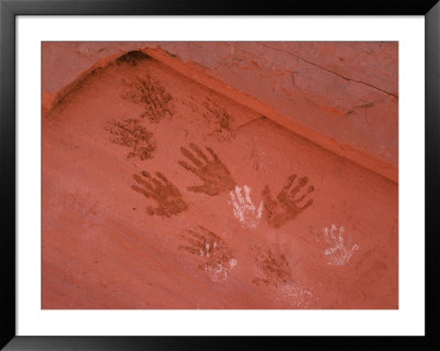 Handprints Painted On A Rock Wall By The Ancient Pueblo People, Also Known As The Anasazi by Ira Block Pricing Limited Edition Print image
