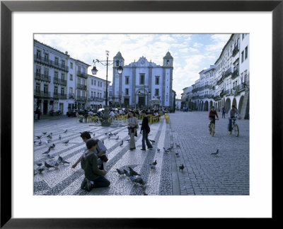 Praca Do Giraldo And Outdoor Cafes, Evora, Portugal by John & Lisa Merrill Pricing Limited Edition Print image