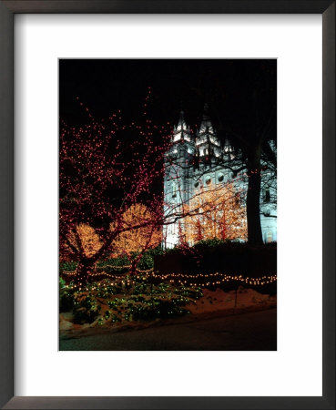 The Mormon Temple, Christmas Lights, Temple Square, Salt Lake City, Utah, Usa by Howie Garber Pricing Limited Edition Print image