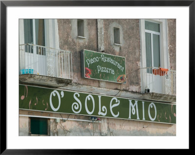 O'sole Mio Pizzeria Sign, Ischia, Bay Of Naples, Campania, Italy by Walter Bibikow Pricing Limited Edition Print image