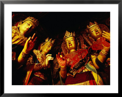 Gold Buddhist Statues Inside Gyantse Monastery, Gyantse, Tibet by Bill Wassman Pricing Limited Edition Print image