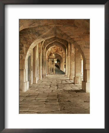 Stone Vaults And Nimbar (Pulpit) In Prayer Hall Of Jami Masjid, Mandu, Madhya Pradesh State, India by Richard Ashworth Pricing Limited Edition Print image