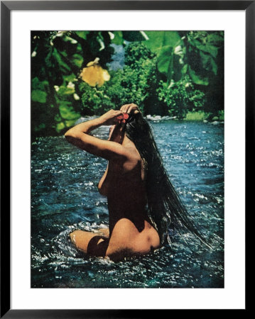 Tahitian Girl Bathing, South Seas by Eliot Elisofon Pricing Limited Edition Print image