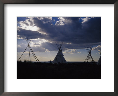 A Cluster Of Teepees And Frames In A New Mexico Field by Raul Touzon Pricing Limited Edition Print image