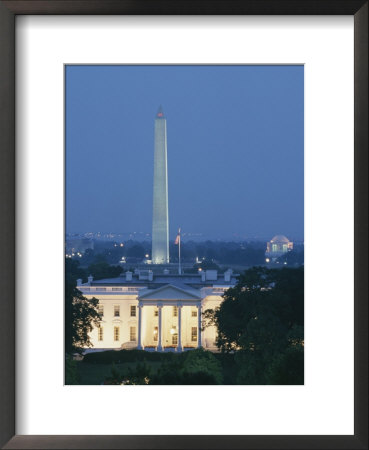 The White House, Washington Monument, And Jefferson Memorial At Dusk by Richard Nowitz Pricing Limited Edition Print image