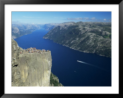 Preikestolen Rock Overlooking Lysefjord, Near Stavanger, South West Fjords, Norway by Gavin Hellier Pricing Limited Edition Print image