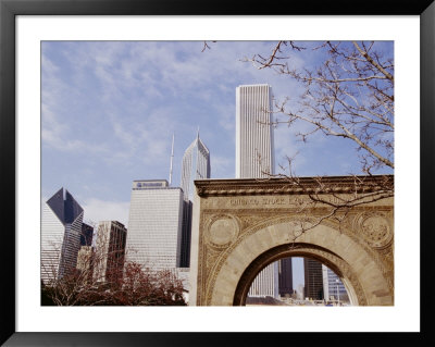 Old Stock Exchange Arch And Downtown Skyscrapers, Chicago, Illinois, Usa by Jenny Pate Pricing Limited Edition Print image