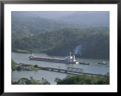 Cargo Ship In Culebra Cut, Panama Canal, Panama, Central America by Sergio Pitamitz Pricing Limited Edition Print image