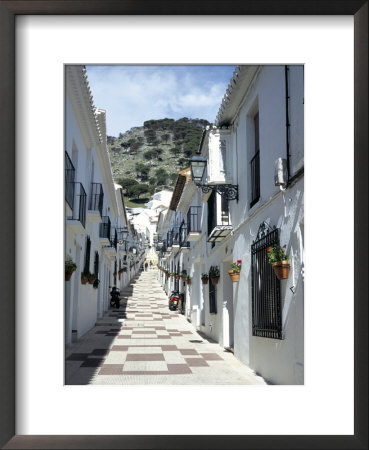 Calle San Sebastian, A Narrow Street In Mountain Village, Mijas, Malaga, Andalucia, Spain by Pearl Bucknall Pricing Limited Edition Print image