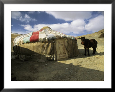 A Yurt With A Colorful Roof In Bayan Olgiy, Mongolia by Ed George Pricing Limited Edition Print image