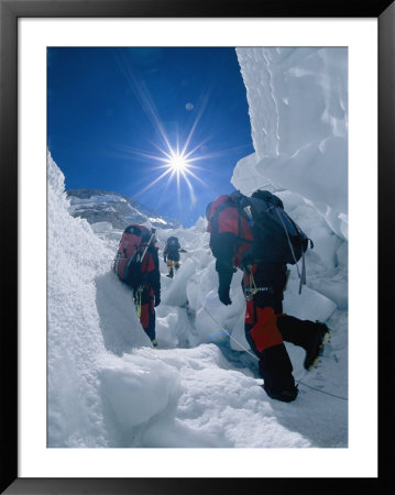 Climbers Ascend The Khumbu Icefall by Bobby Model Pricing Limited Edition Print image