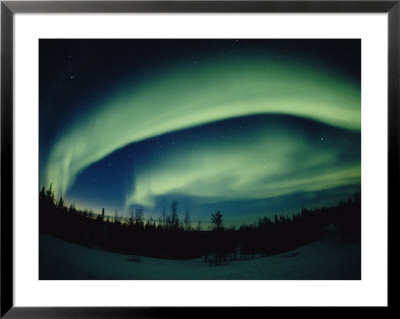 Two Arcs Of Aurorae Form In The North Sky by Paul Nicklen Pricing Limited Edition Print image