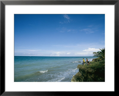 A Couple Enjoys The Ocean View From Their Bikes by Stephen Alvarez Pricing Limited Edition Print image