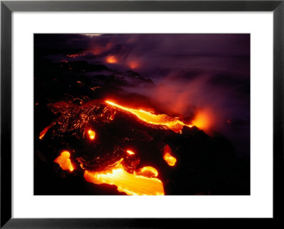 Lava From Kilauea Swirls Before Flowing Into The Ocean Near Kamoamoa Village by Chris Johns Pricing Limited Edition Print image