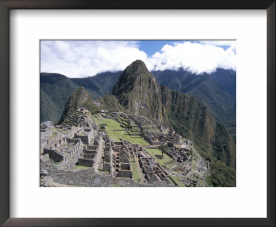 Classic View From Funerary Rock Of Inca Town Site, Machu Picchu, Unesco World Heritage Site, Peru by Tony Waltham Pricing Limited Edition Print image