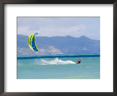 Man Kiteboarding In Turquoise Water Ocean Off Maui Island by Mark Cosslett Pricing Limited Edition Print image