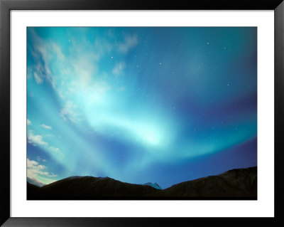 Green Aurora Borealis Around Mt. Snowden, Brooks Range, Alaska, Usa by Hugh Rose Pricing Limited Edition Print image