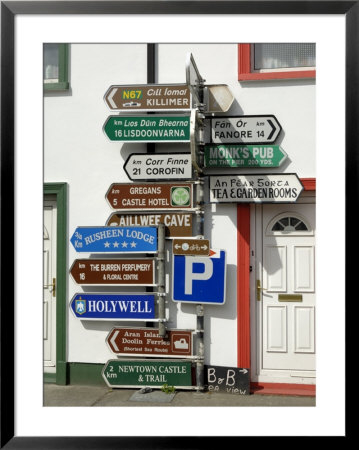 Profusion Of Road Signs, Ballyvaughan, County Clare, Munster, Republic Of Ireland by Gary Cook Pricing Limited Edition Print image