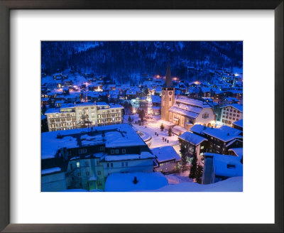 Zermatterhof Hotel And Parish Church, Zermatt, Valais, Wallis, Switzerland by Walter Bibikow Pricing Limited Edition Print image