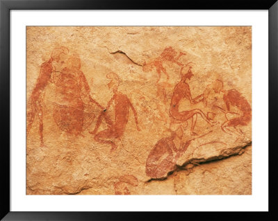 Rock Paintings, Uan Amil, Akakus, Southwest Desert, Libya, North Africa, Africa by Nico Tondini Pricing Limited Edition Print image