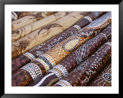 Hand Painted Didgeridoos, Aboriginal Musical Instrument, Australia by D H Webster Pricing Limited Edition Print image