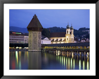 Kapellbrucke (Covered Wooden Bridge) Over The River Reuss, Lucerne (Luzern), Switzerland by Gavin Hellier Pricing Limited Edition Print image