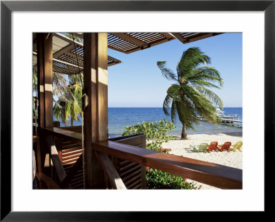 View From Restaurant, Rum Point Inn, Placencia, Belize, Central America by Upperhall Pricing Limited Edition Print image
