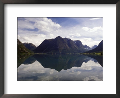 Mountain Reflecting In Fjord Waters, Norway by Michele Molinari Pricing Limited Edition Print image