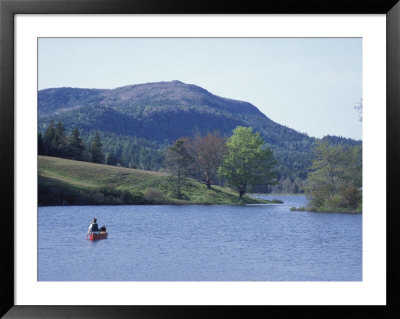 Canoeing On Little Long Pond, Parkman Mountain Spring, Maine, Usa by Jerry & Marcy Monkman Pricing Limited Edition Print image