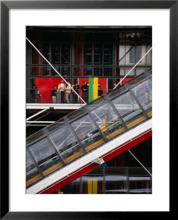 People Travelling Up Glass Escalator At Centre Georges Pompidou, Paris, Ile-De-France, France by Diana Mayfield Pricing Limited Edition Print image