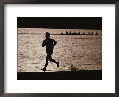 Silhouette Of A Jogger Next To Water by Roy Gumpel Pricing Limited Edition Print image