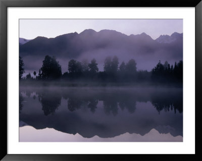 Mountains Reflected In Lake Matheson On Misty Morning, Westland Nat. Park, West Coast, New Zealand by David Wall Pricing Limited Edition Print image