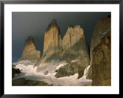 Sharp, Towering Mountain Peaks Pierce The Heavens In Torres Del Paine, Chile by Barry Tessman Pricing Limited Edition Print image