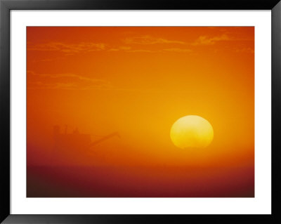 Silhouetted Combine At Dusk by David Boyer Pricing Limited Edition Print image