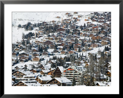 Ski Resort Chalets, Verbier, Valais, Wallis, Switzerland by Walter Bibikow Pricing Limited Edition Print image