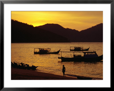 Beach Sunset At Batu Ferringhi (Foreigner's Rock), Penang, Malaysia by Richard I'anson Pricing Limited Edition Print image