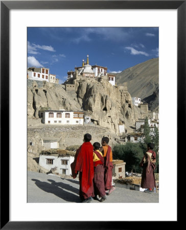 Novice Monks Walk From Village, Lamayuru Monastery, Ladakh, India by Tony Waltham Pricing Limited Edition Print image