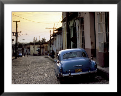 Cobbled Street At Sunset With Old American Car, Trinidad, Sancti Spiritus Province, Cuba by Lee Frost Pricing Limited Edition Print image
