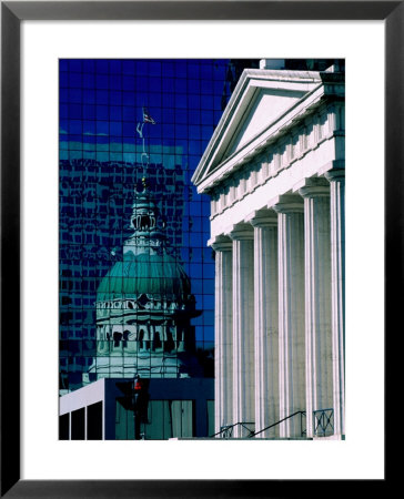 Old Courthouse And Historic Dome Reflected In Modern Building, St. Louis, Missouri by John Elk Iii Pricing Limited Edition Print image