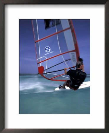 Windsurfing At Malmok Beach, Antigua, Caribbean by Greg Johnston Pricing Limited Edition Print image