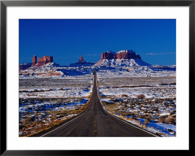 Us 163 Highway In Winter, Seen From Monument Pass, Monument Valley, Usa by Witold Skrypczak Pricing Limited Edition Print image