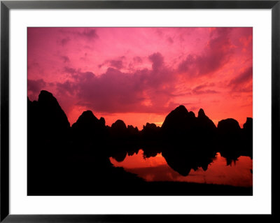 Sunset On Limestone Mountains In Guilin, China by Bill Bachmann Pricing Limited Edition Print image